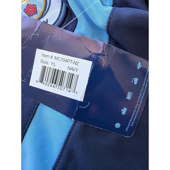 Manchester City FC Boys Training Jersey Navy Blue Youth Large Soccer Football - Picture 8 of 9